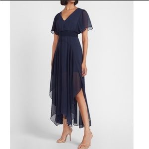 Express Smocked Waist Flutter Dress